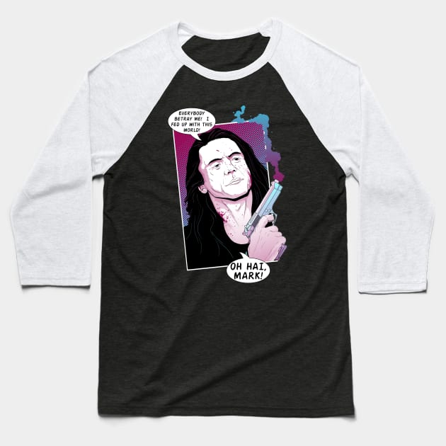 The Room - Oh Hi, Mark! Baseball T-Shirt by willblackb4